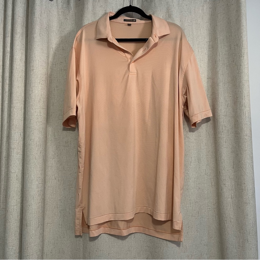 Peter Millar Light Peach Striped Polo Shirt